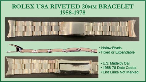 vintage rolex bracelet chart|rolex bracelets 7205 and 7835.